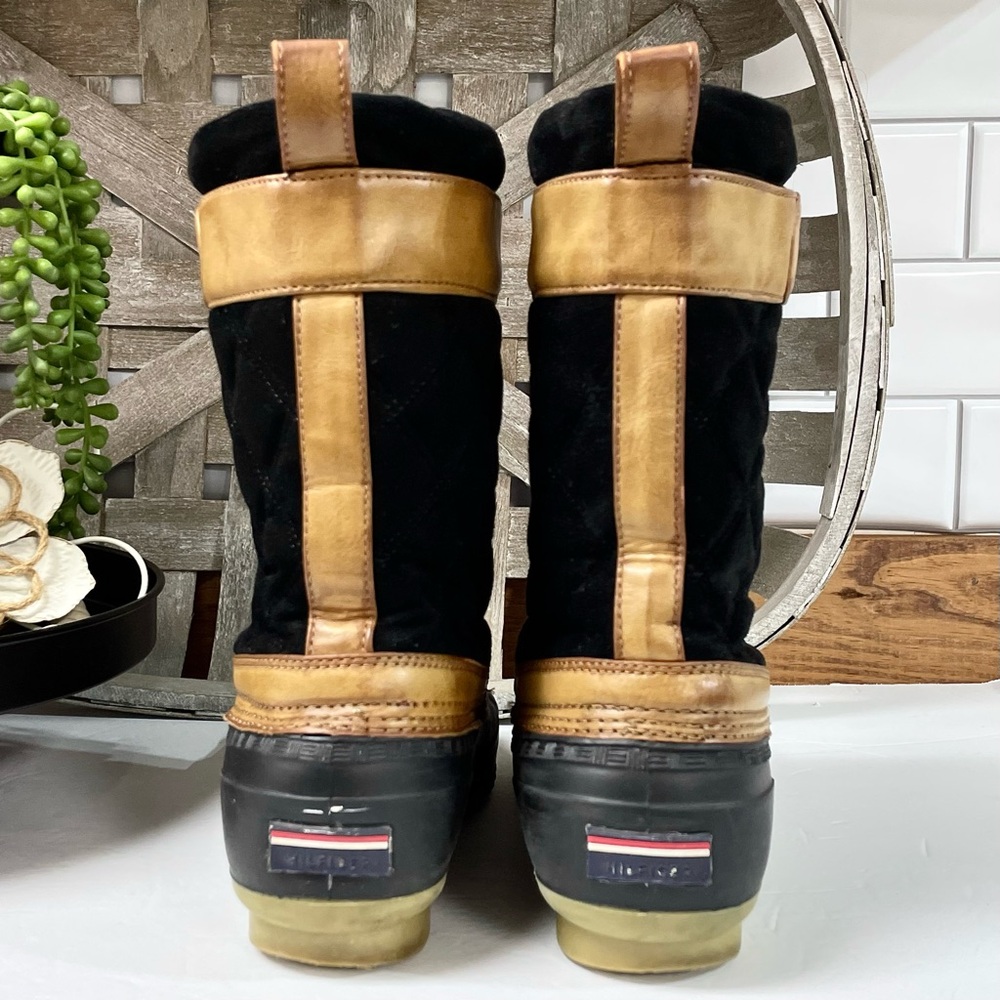 Tommy Hilfiger Ricky Contrast Trim Black Duck Boots - Picture 7 of 10